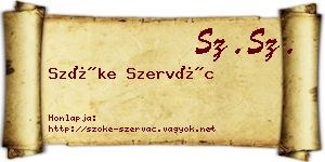 Szőke Szervác névjegykártya